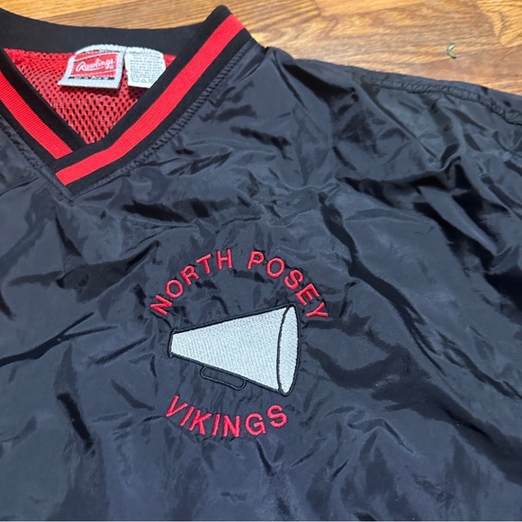 Vintage 90s/Y2K Rawlings Black Cheerleader Pullover Windbreaker Jacket Sporty - Picture 3 of 13